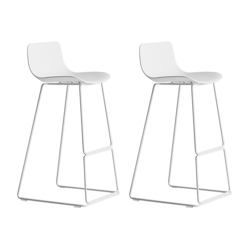 Contemporary Plastic Barstool Bristol Bar Stool With Metal Legs and Low Back