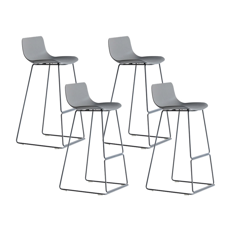 Contemporary Plastic Barstool Bristol Bar Stool With Metal Legs and Low Back
