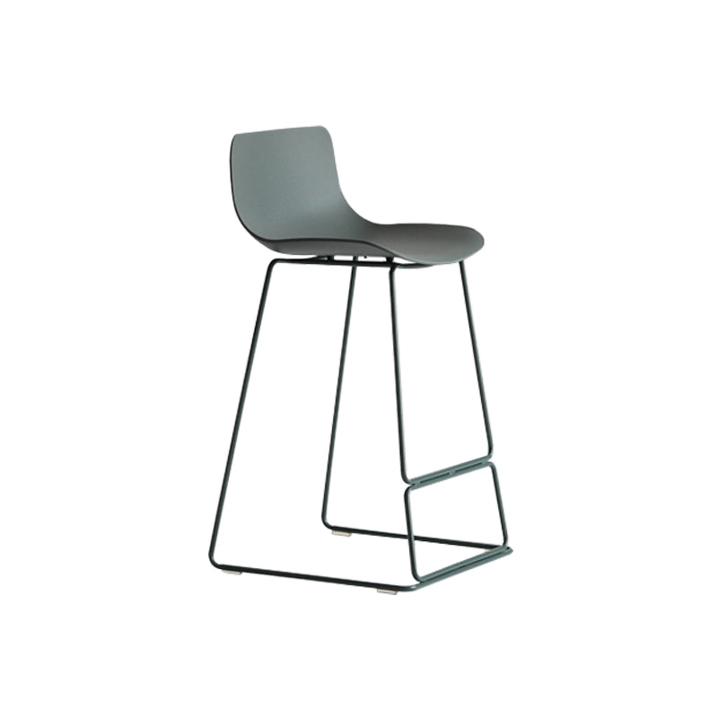 Contemporary Plastic Barstool Bristol Bar Stool With Metal Legs and Low Back