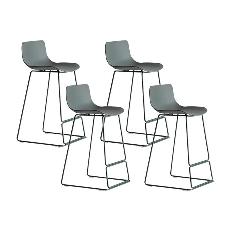 Contemporary Plastic Barstool Bristol Bar Stool With Metal Legs and Low Back