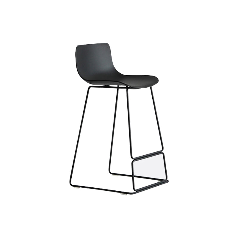 Contemporary Plastic Barstool Bristol Bar Stool With Metal Legs and Low Back
