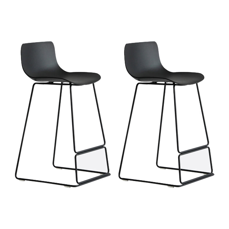 Contemporary Plastic Barstool Bristol Bar Stool With Metal Legs and Low Back
