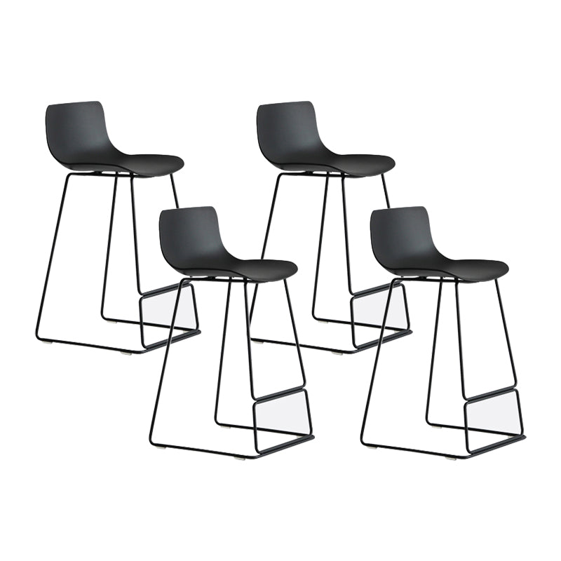 Contemporary Plastic Barstool Bristol Bar Stool With Metal Legs and Low Back