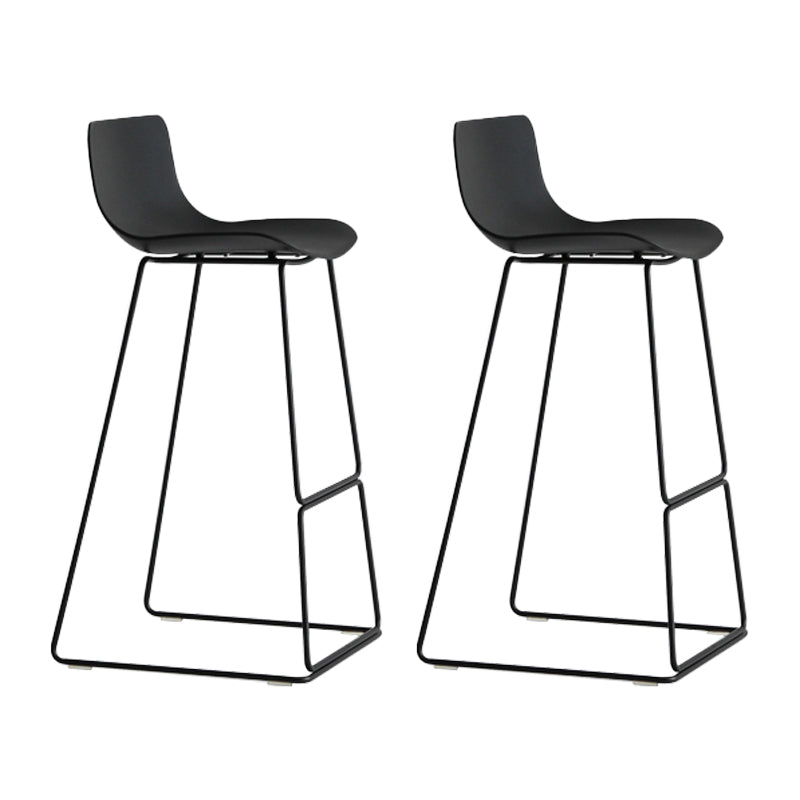 Contemporary Plastic Barstool Bristol Bar Stool With Metal Legs and Low Back