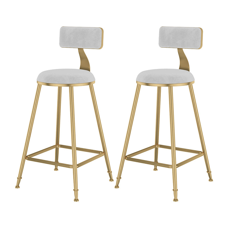 Glam Metal Upholstered Bar Stool Bristol Barstool with Low Back and Cushion