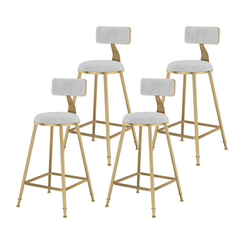 Glam Metal Upholstered Bar Stool Bristol Barstool with Low Back and Cushion