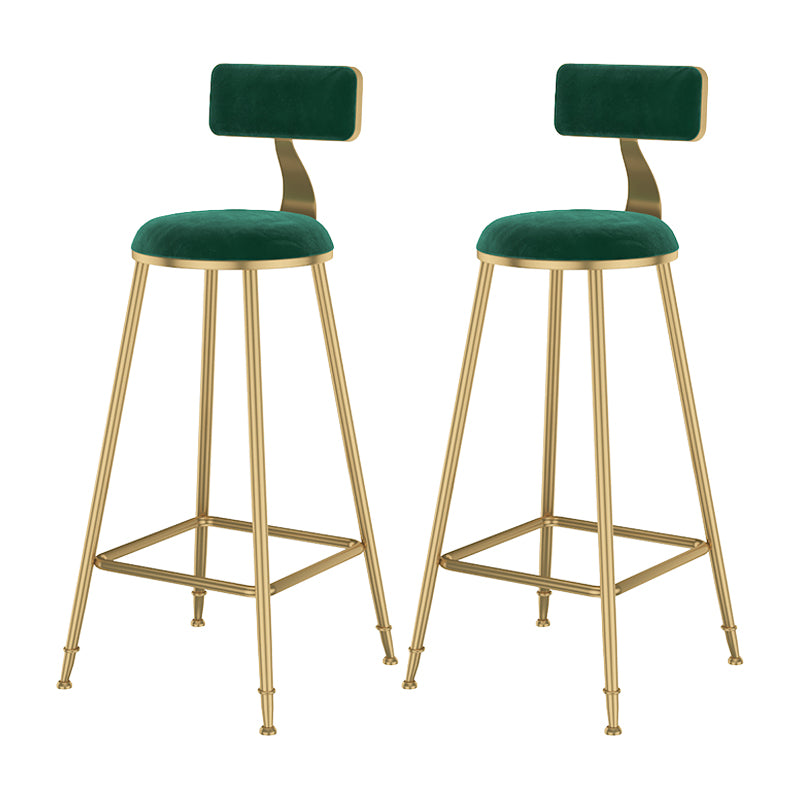 Glam Metal Upholstered Bar Stool Bristol Barstool with Low Back and Cushion