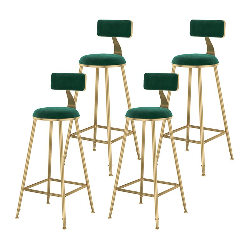 Glam Metal Upholstered Bar Stool Bristol Barstool with Low Back and Cushion