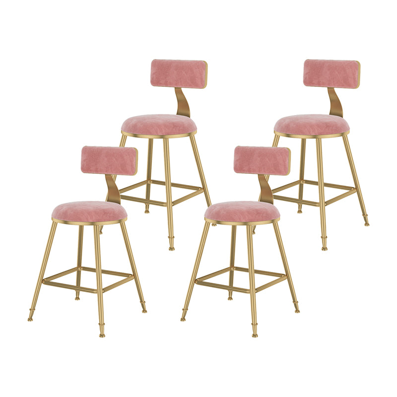 Glam Metal Upholstered Bar Stool Bristol Barstool with Low Back and Cushion