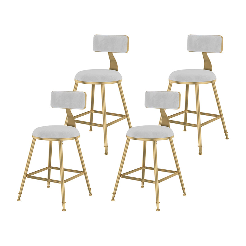 Glam Metal Upholstered Bar Stool Bristol Barstool with Low Back and Cushion