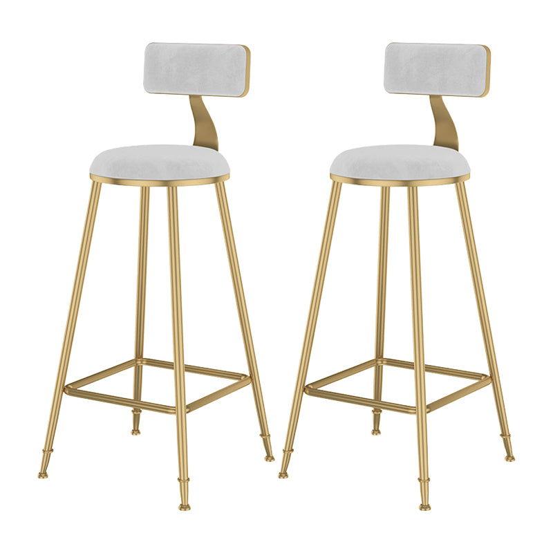Glam Metal Upholstered Bar Stool Bristol Barstool with Low Back and Cushion