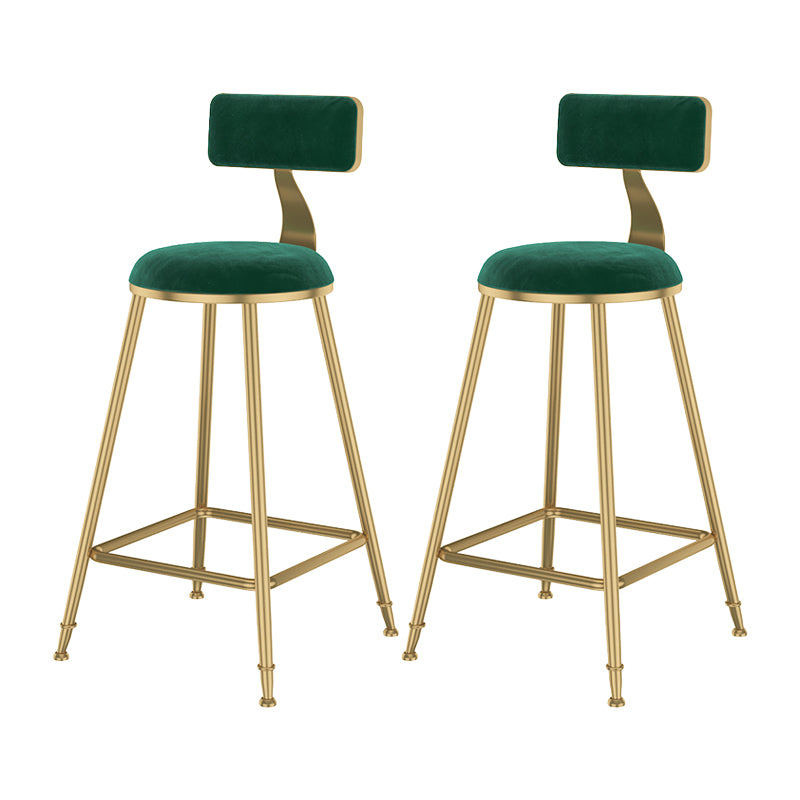 Glam Metal Upholstered Bar Stool Bristol Barstool with Low Back and Cushion