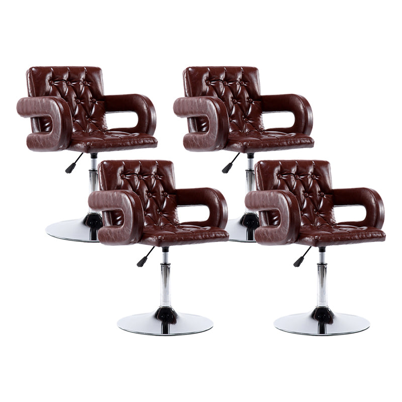 Modern Armed PU Upholstery Bar Stool Adjustable Swivel Backrest Counter Chair