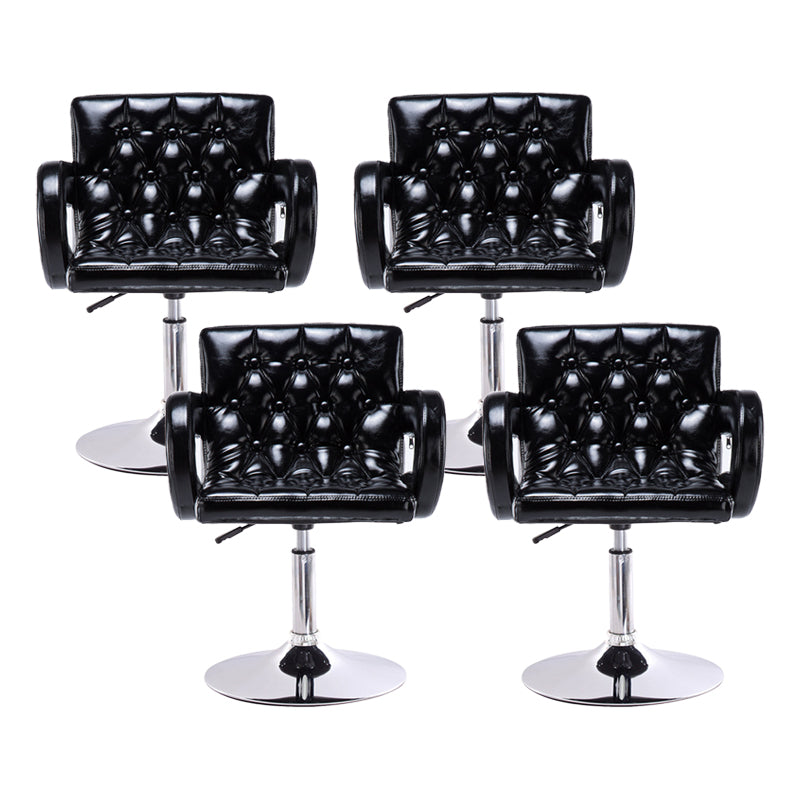 Modern Armed PU Upholstery Bar Stool Adjustable Swivel Backrest Counter Chair