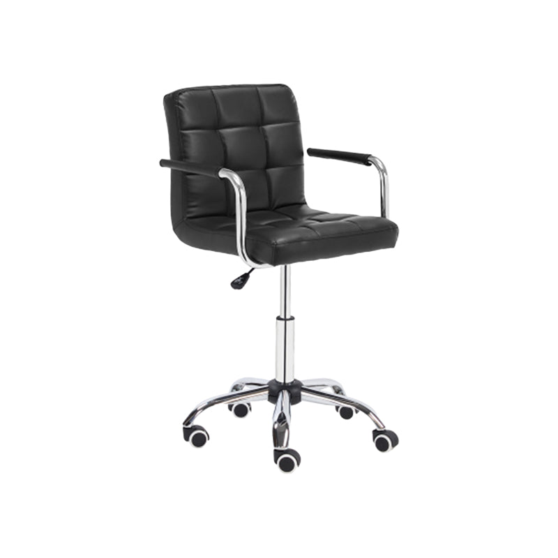 Taburete de bar con respaldo bajo de cuero moderno, taburete de mostrador de altura ajustable acolchado armado