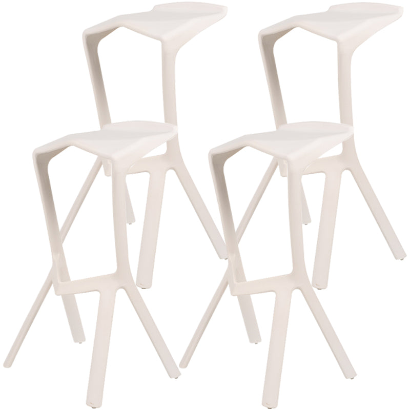 Nordic Distinctive Modelling Barstool Plastic 4 Legs Bar Stool for Living Room, Set of 4