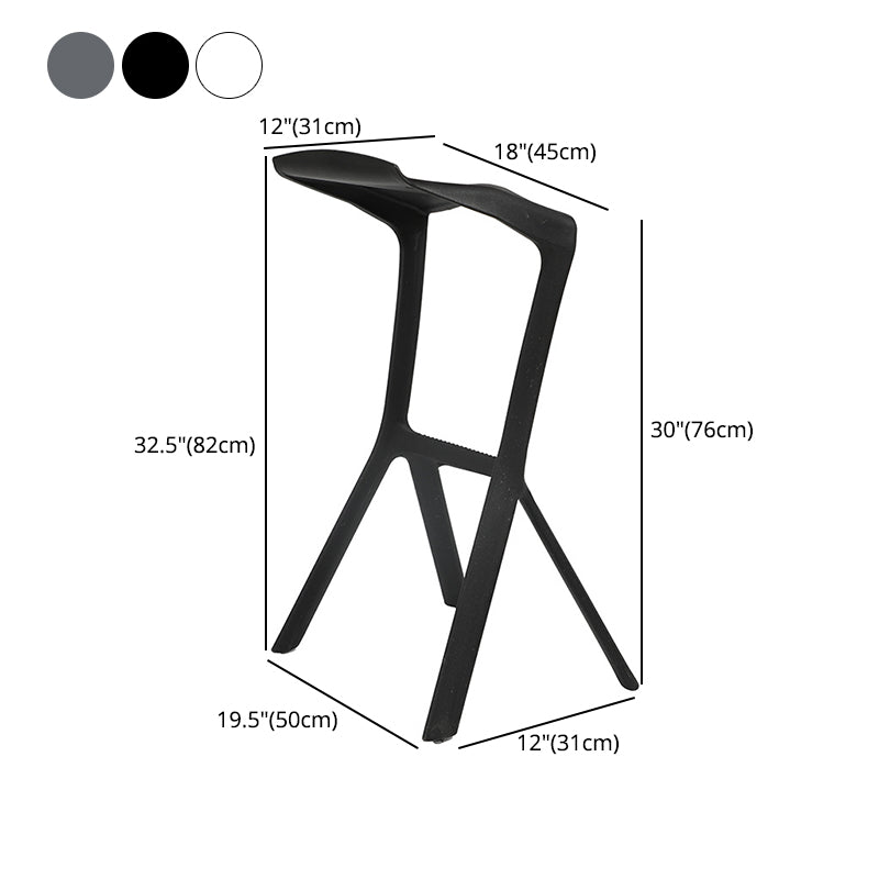 Nordic Distinctive Modelling Barstool Plastic 4 Legs Bar Stool for Living Room, Set of 4