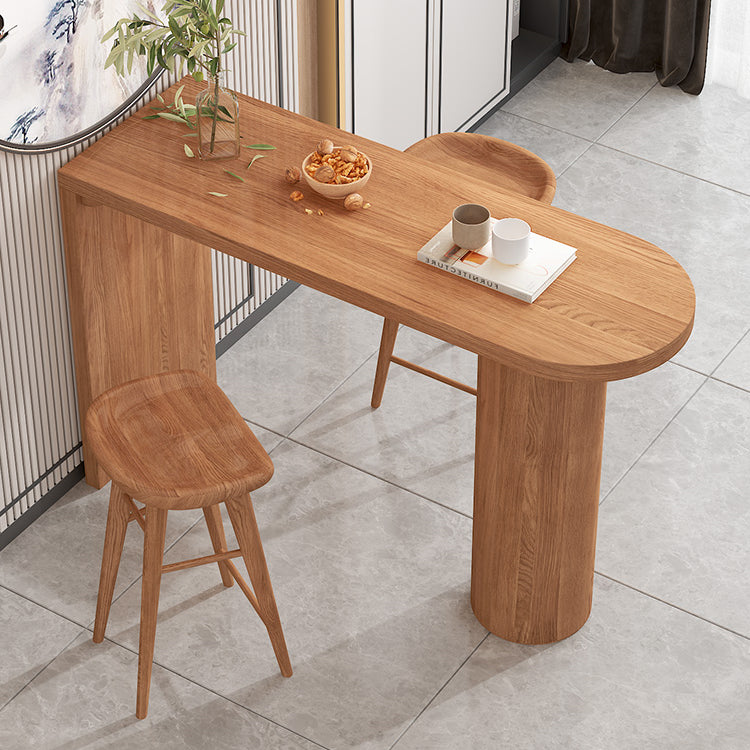 42-Zoll-Höhe Holz Bar Tisch Industriestil Gegerbtes Corners Top Bar Tisch