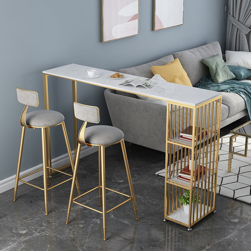 Mesa de barra de pub de mármol con rectángulo glammamam