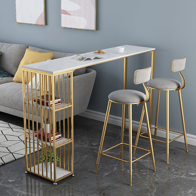 Mesa de barra de pub de mármol con rectángulo glammamam