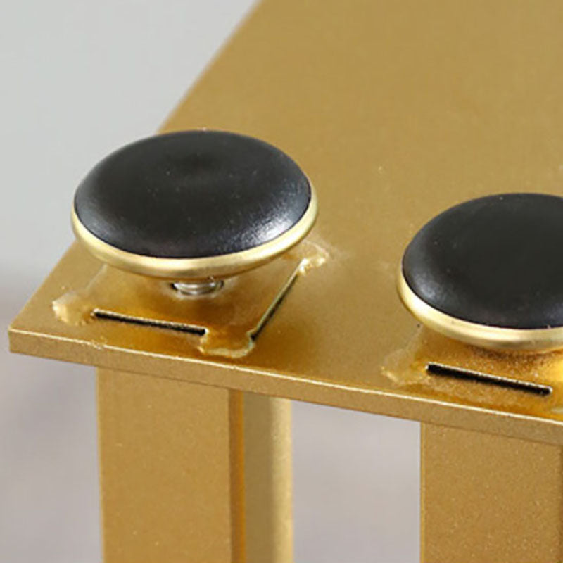 Tavolo da bar per pub in pietra rettangolo glam tavolo da pranzo in ferro nero interno con piedistallo slitta