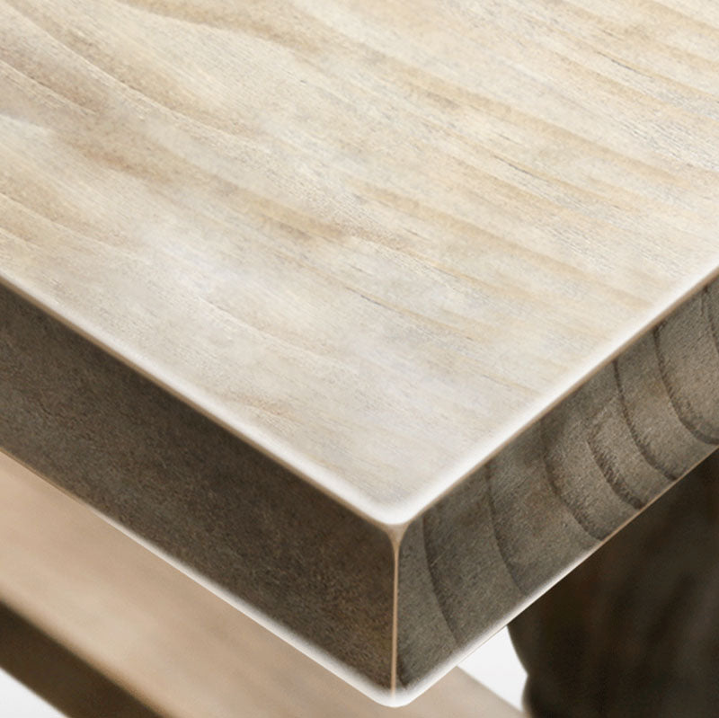 Industrial Distressed Wood Bar Table Gray Rectangle Top 41.3"H Bistro Table with Trestle