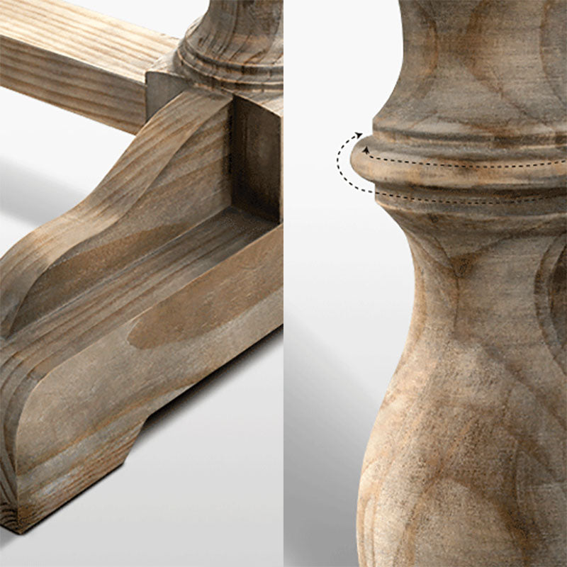 Industrial Distressed Wood Bar Table Gray Rectangle Top 41.3"H Bistro Table with Trestle