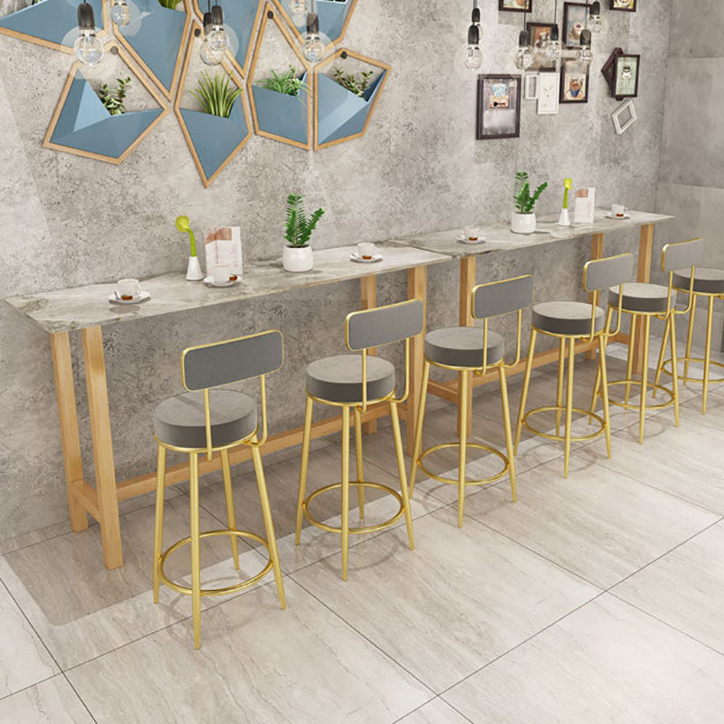 Glam Natural Wood Bar Table Faux Marble Rectangle Top 41.3"H Bistro Table