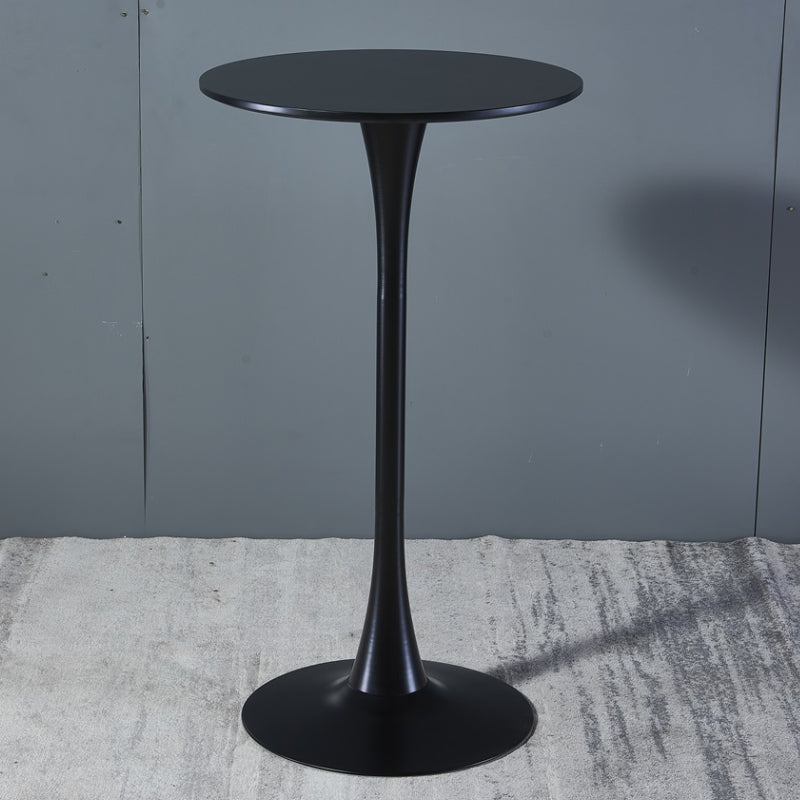 Industrial Iron Bar Table Round Top Indoor 41.3"H Bistro Table with Pedestal