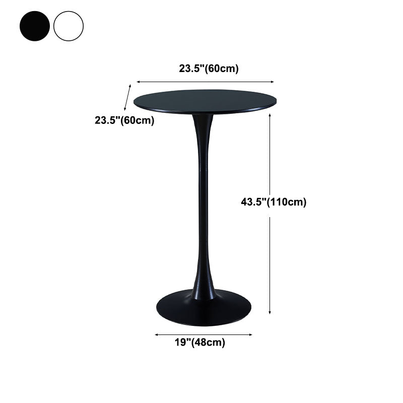 Industrial Iron Bar Table Round Top Indoor 41.3"H Bistro Table with Pedestal