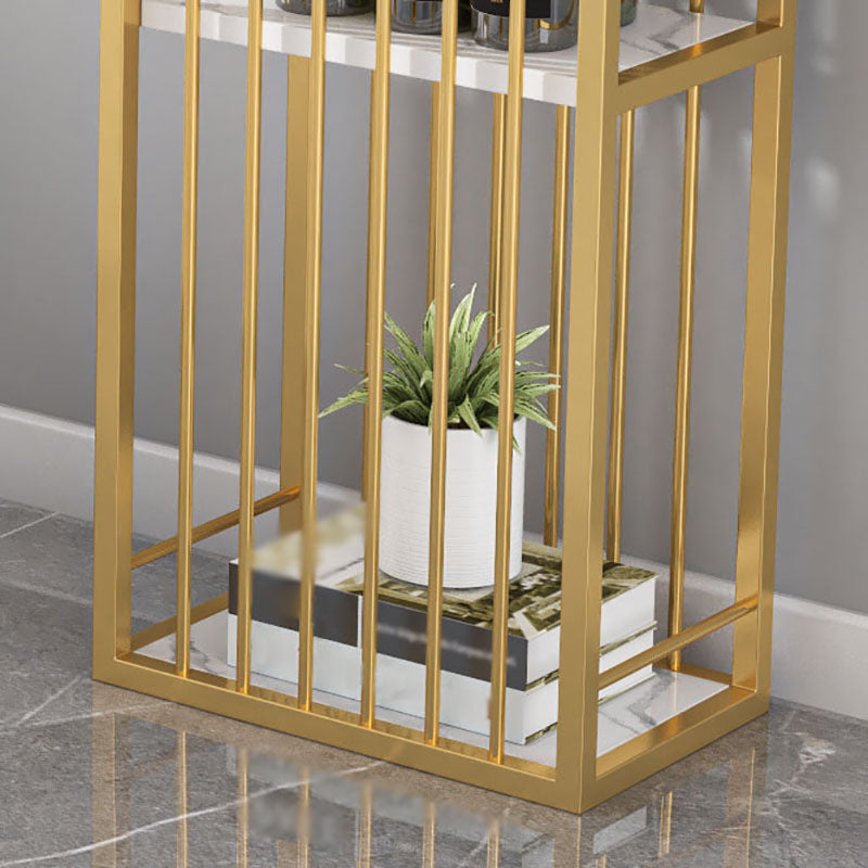 Glam 41.3 "H Mesa de barra de hierro de H Mesa de bistro de mármol de mármol en oro en oro