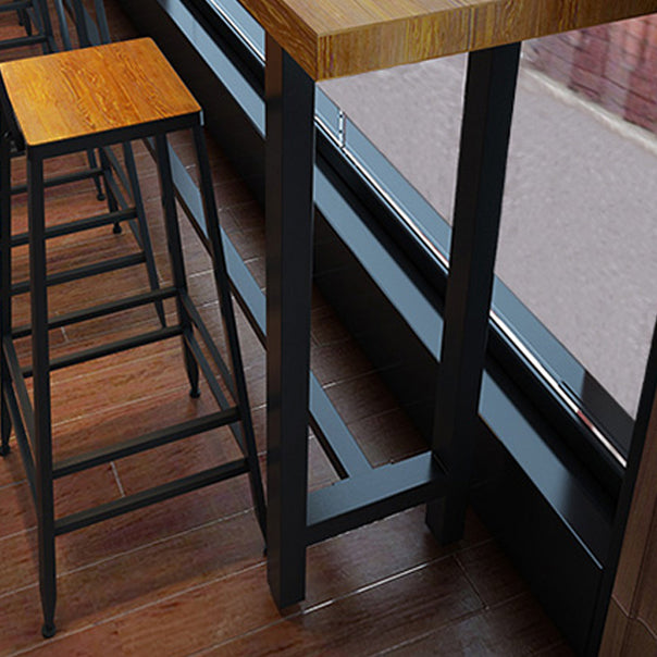 Wood Rectangle Top Counter Table Industrial 42-inch Height Table for Dining Room