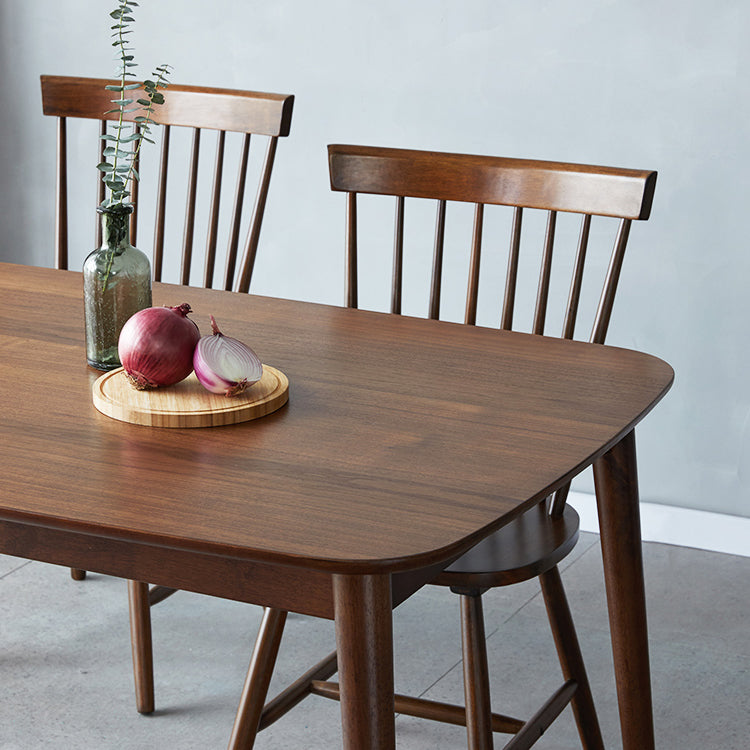 Traditionele luxe rechthoekige eettafel Rubberhouten eettafel met 4 poten