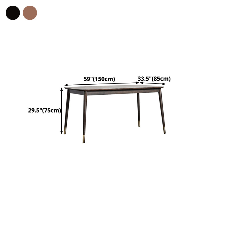 Traditionele luxe rechthoekige eettafel Rubberhouten eettafel met 4 poten