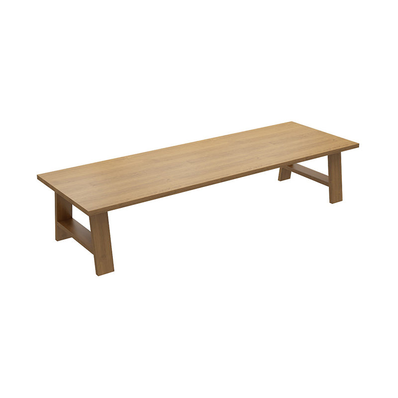 Contemporary Solid Wood Rectangular Dining Table Indoor Table with Trestle Base