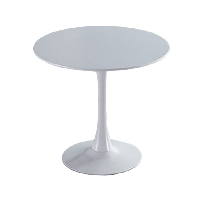 Mesa de comedor moderna de madera artificial, mesa redonda con base de pedestal de metal