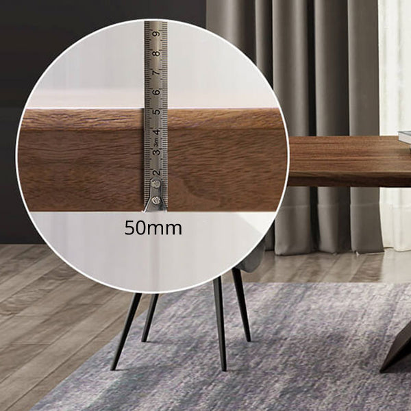 Industrial Metal Rectangle Dining Table Walnut Wood Top Table for Kitchen