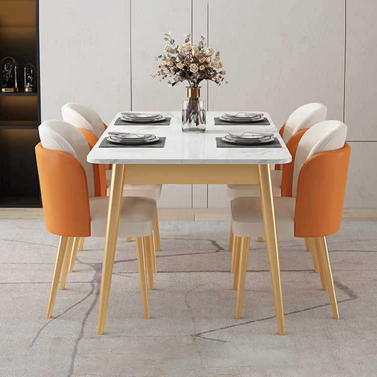 Luxury 1/2/5/7 Pieces Dining Set with Sintered Stone White Table Dining Furniture Set