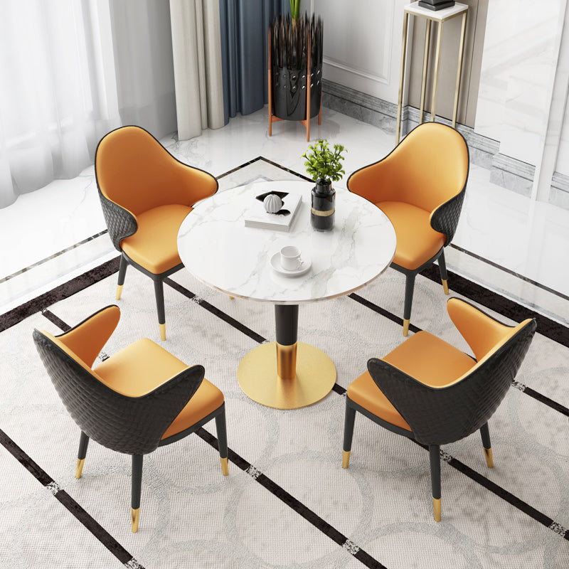 Glam 1/2/3/4/5 Pieces Round Furniture Sintered Stone Standard Height Dining Room Table Set