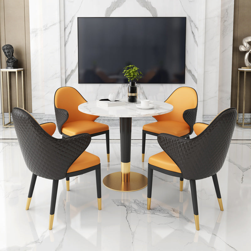 Glam 1/2/3/4/5 Pieces Round Furniture Sintered Stone Standard Height Dining Room Table Set