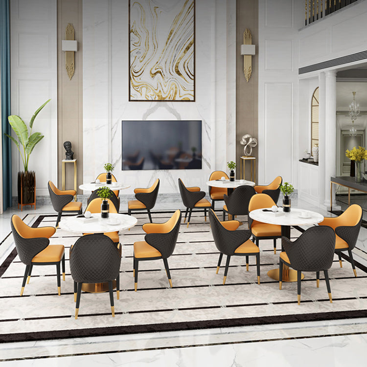 Glam 1/2/3/4/5 Pieces Round Furniture Sintered Stone Standard Height Dining Room Table Set