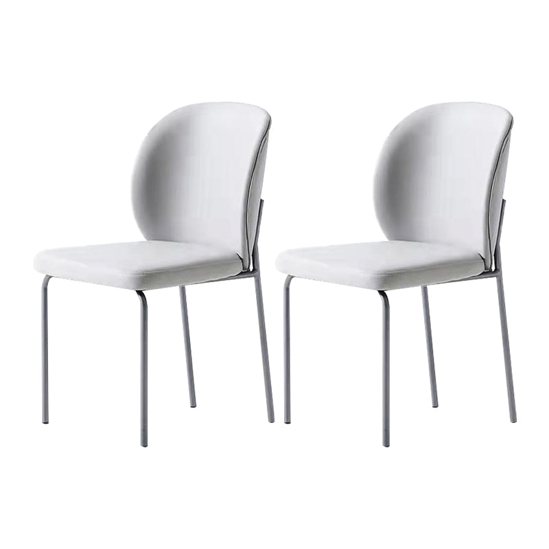 Silla lateral casera contemporánea Silla de comedor tapizada con patas de metal Wingback