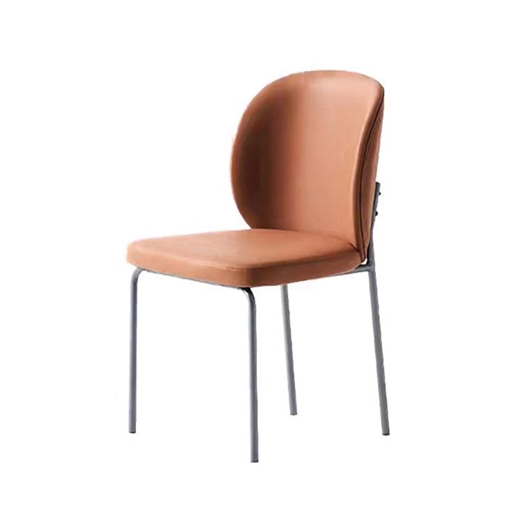 Silla lateral casera contemporánea Silla de comedor tapizada con patas de metal Wingback