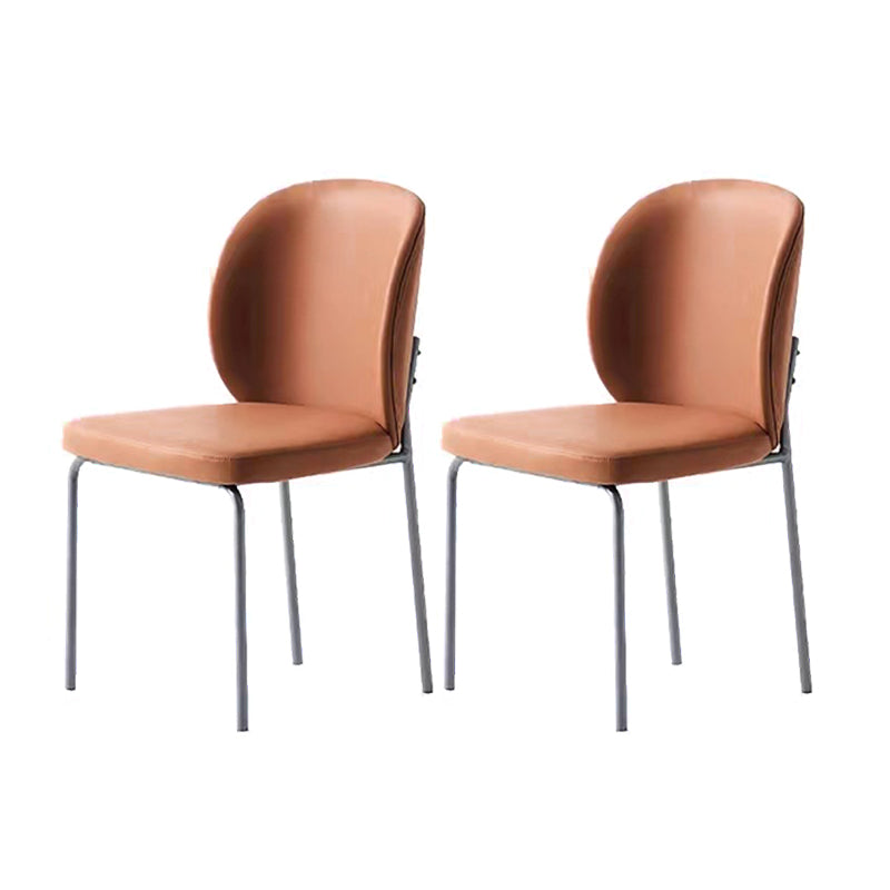 Silla lateral casera contemporánea Silla de comedor tapizada con patas de metal Wingback