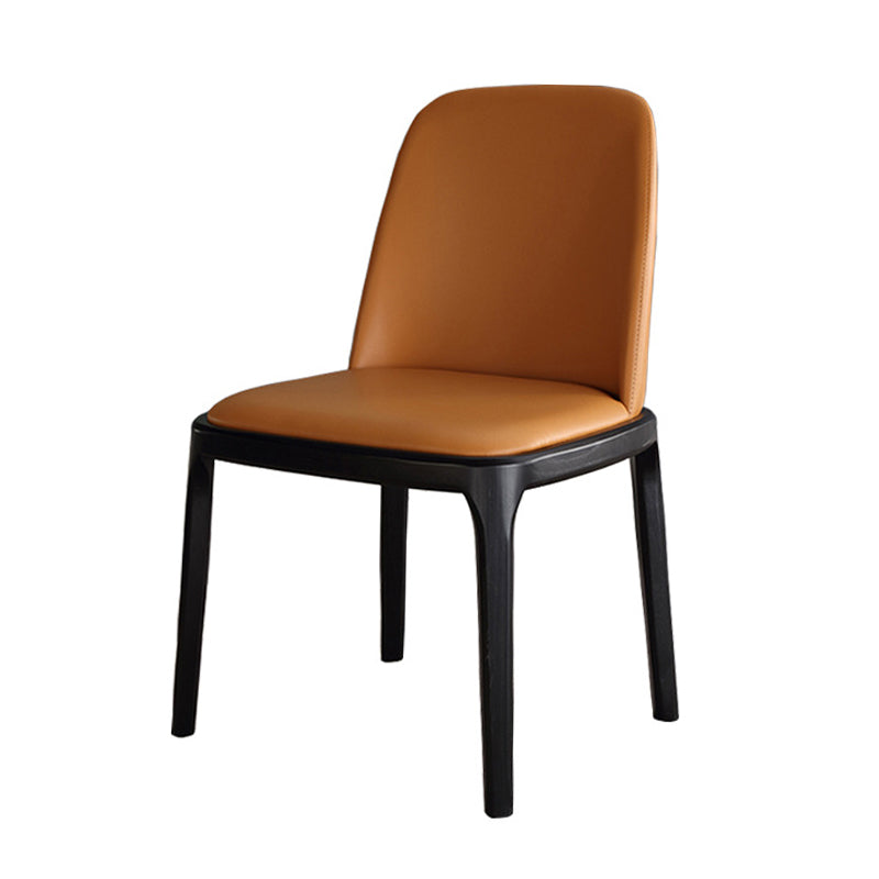 Indoor industriële zijstoel Solid Back Wood gestoffeerde eetkamerstoel