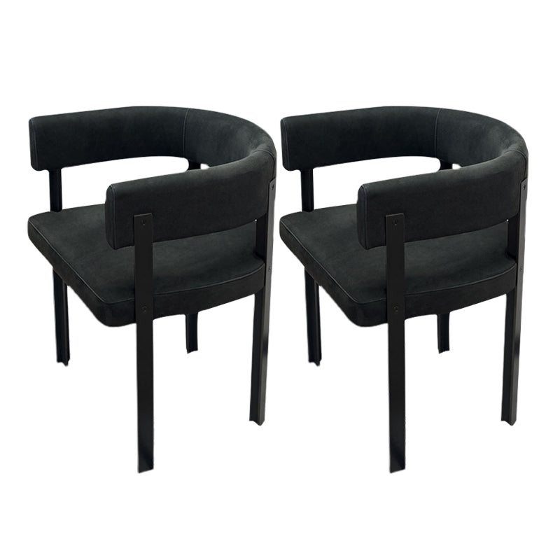 Fauteuils de salle à manger de style moderne, fauteuils rembourrés avec pieds en métal noir