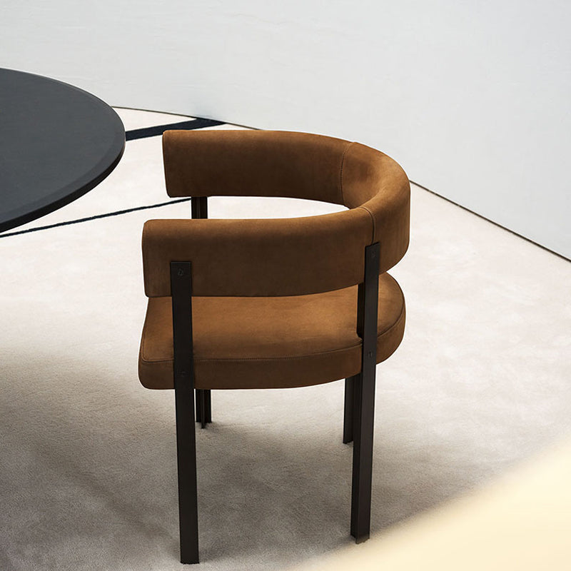 Fauteuils de salle à manger de style moderne, fauteuils rembourrés avec pieds en métal noir