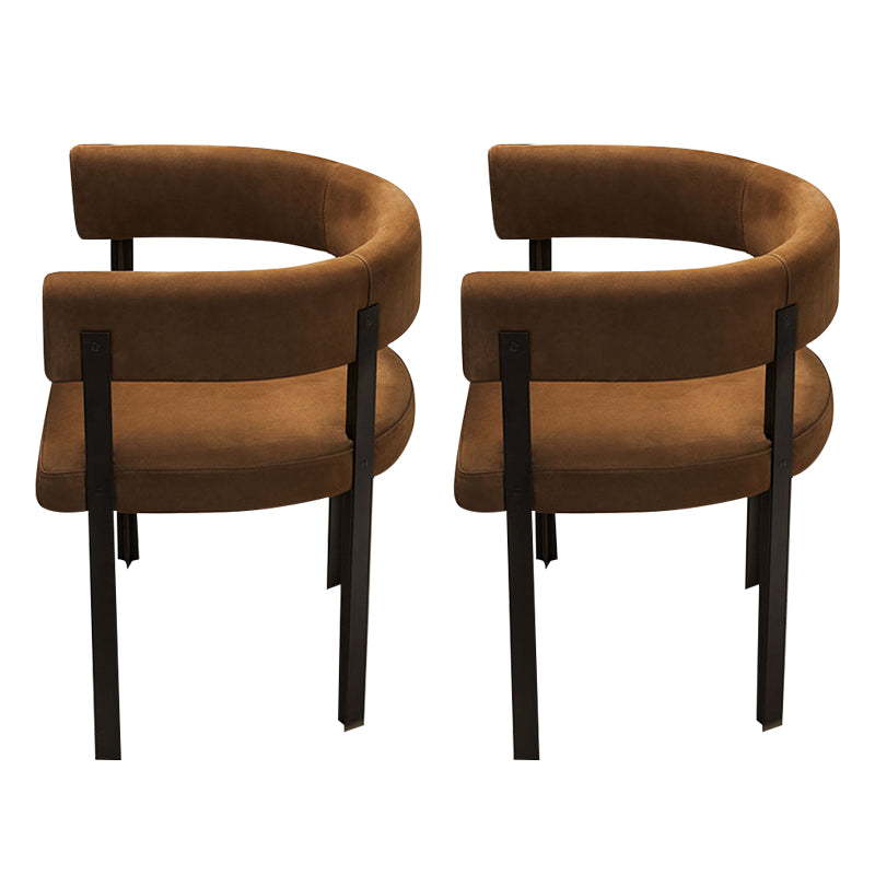 Fauteuils de salle à manger de style moderne, fauteuils rembourrés avec pieds en métal noir