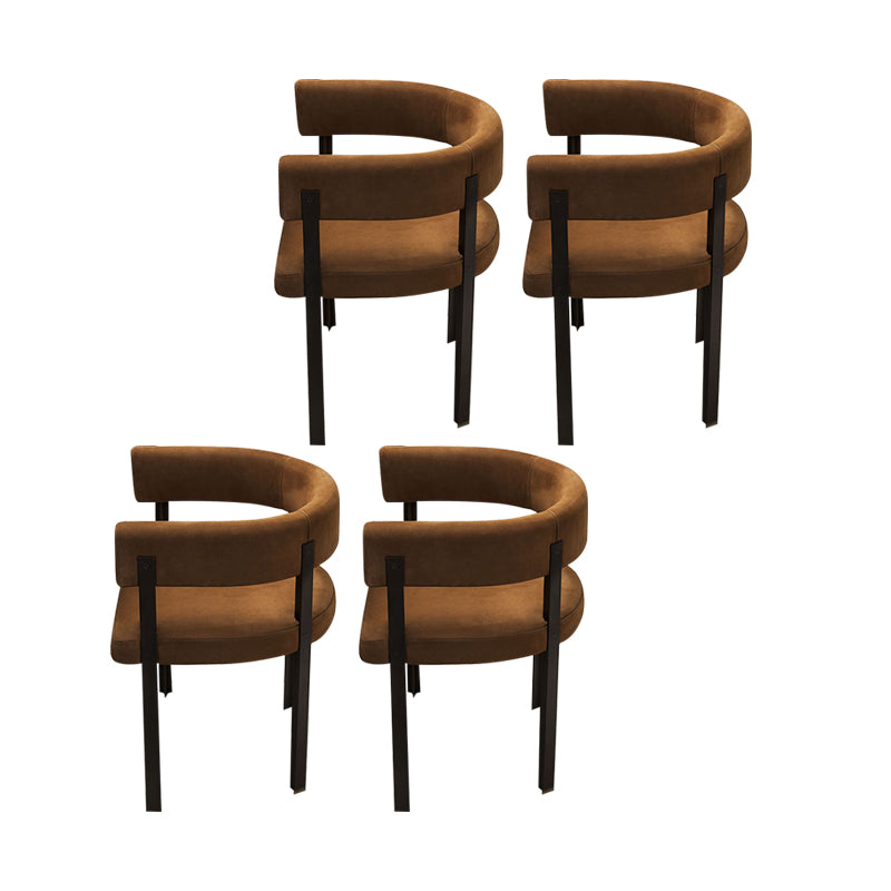 Fauteuils de salle à manger de style moderne, fauteuils rembourrés avec pieds en métal noir