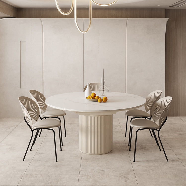 Sillas sin brazos de comedor modernas Sillas laterales de comedor interior con patas de metal